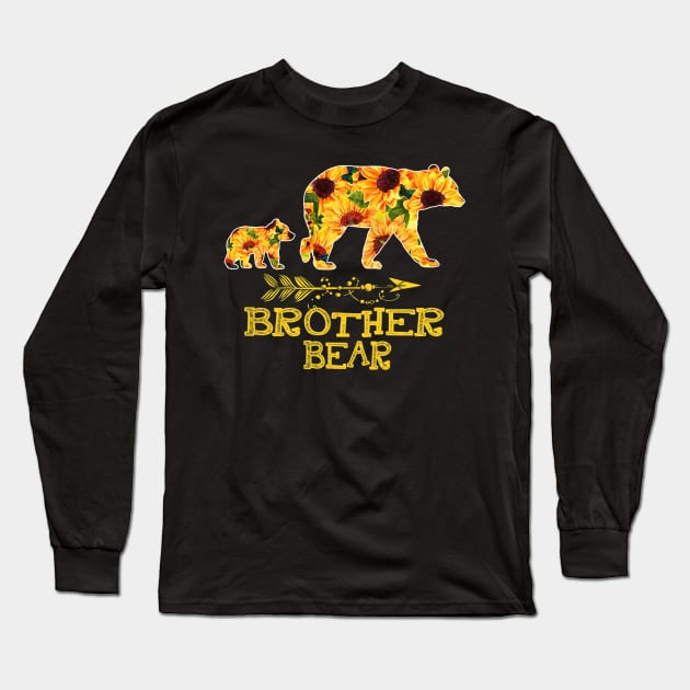 Brother Bear Sunflower Funny Mother Father Long Sleeve T-Shirt by Kellers